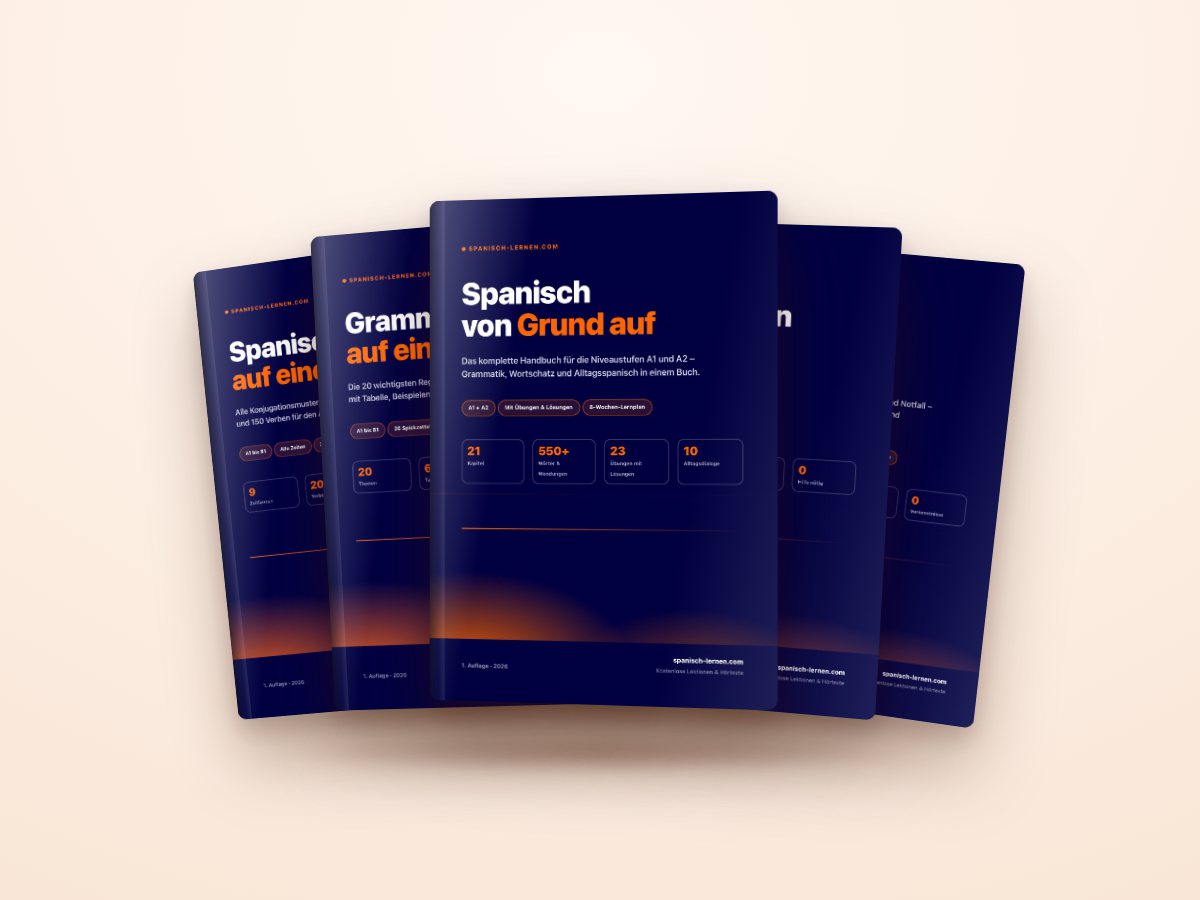 Alle fünf Spanisch-Lernhefte als PDF